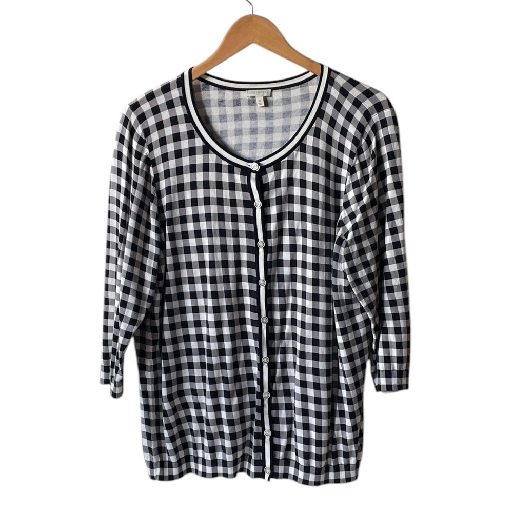 Talbots gingham cardigan sweater size 1X